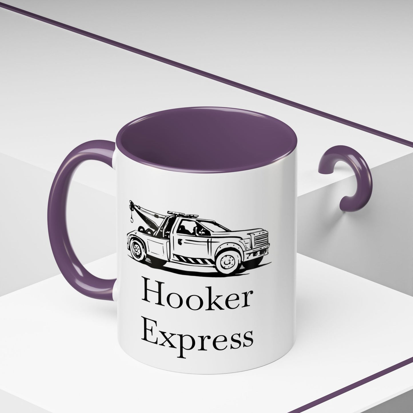 H**ker Express Wheel Lift Tow Truck 2-Tone Coffee Mug