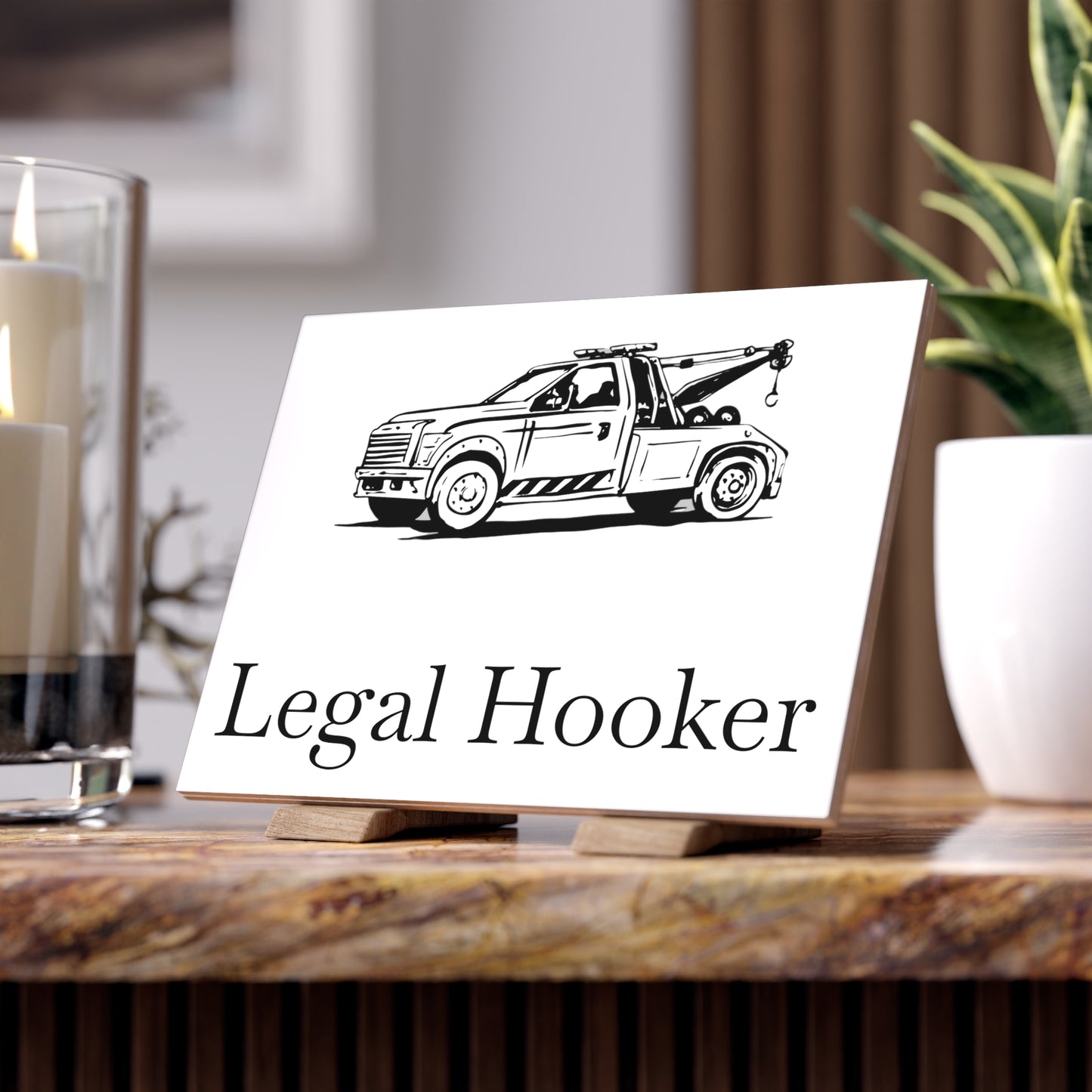 Legal H**ker  Wheel Lift Tow Truck Ceramic Photo Tile