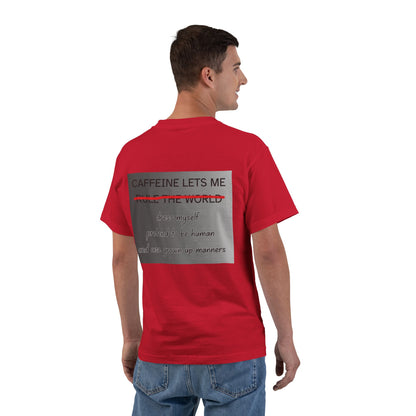 Caffeine Lets Me Men's Short-Sleeve Crewneck Tee