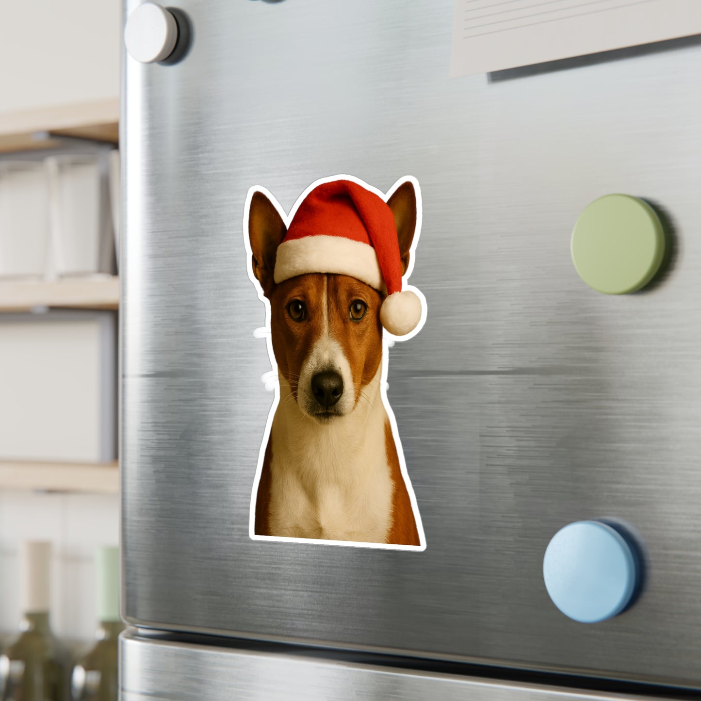 Santa Paws Basenji Vinyl Decal