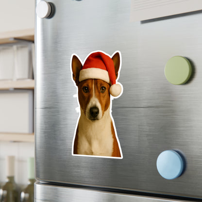 Santa Paws Basenji Vinyl Decal