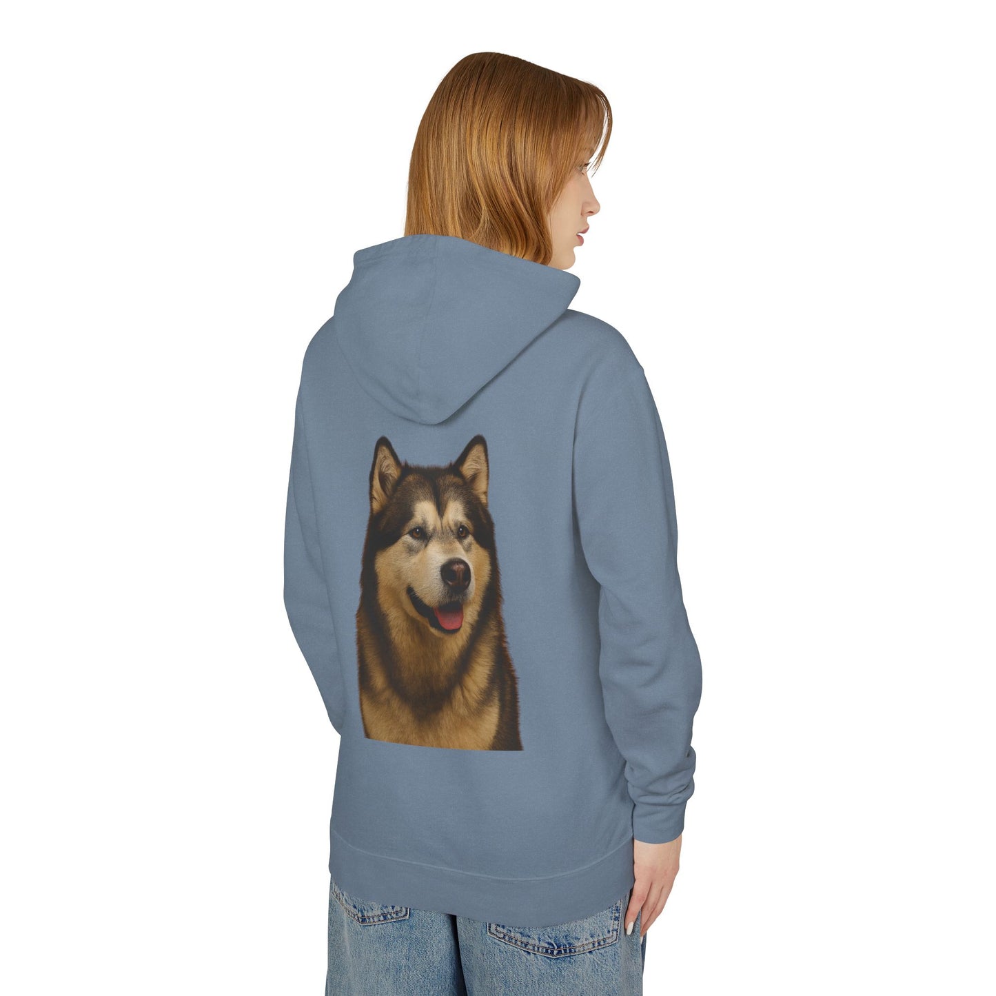 Malamute Head Unisex Lightweight Hoodie