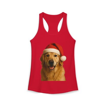 Santa Paws Golden Women's Racerback Tank