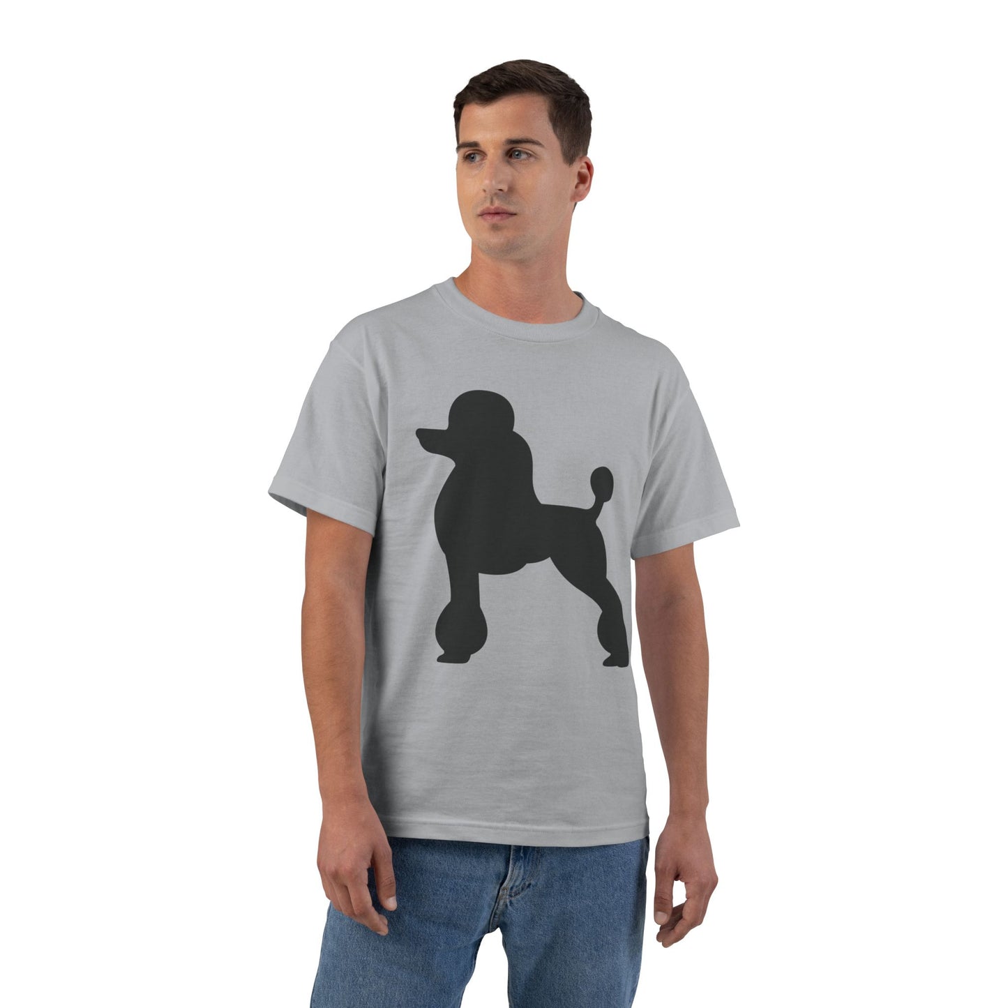 Poodle Silhouette Men's Short-Sleeve Crewneck Tee