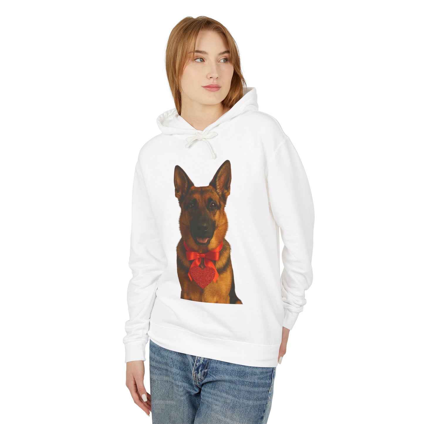 Cupid's Companion German Shepherd Unisex Lightweight Hoodie