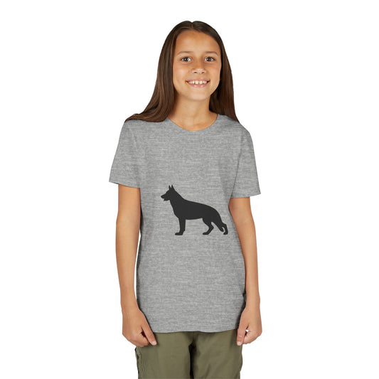 German Shepherd Silhouette Youth Unisex Short Sleeve Crewneck Tee