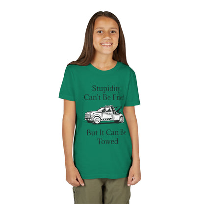 Stupidity Wheel Lift Tow Truck Youth Unisex Short Sleeve Crewneck Tee