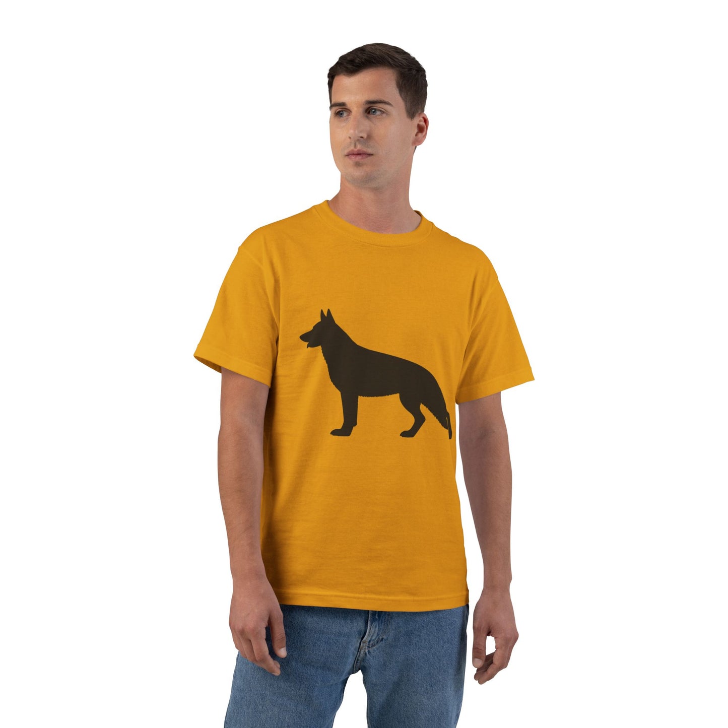 German Shepherd Silhouette Men's Short-Sleeve Crewneck Tee