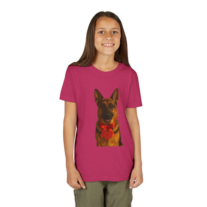 Cupid's Companion German Shepherd Youth Unisex Short Sleeve Crewneck Tee