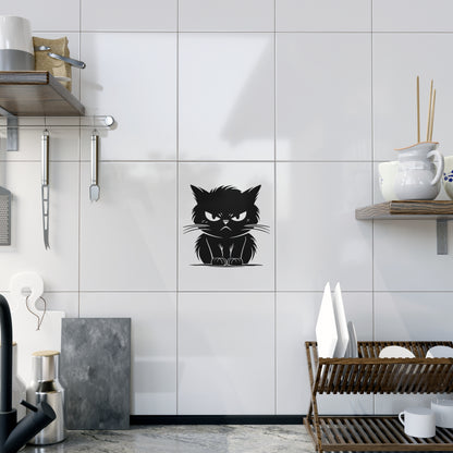 Angry Cat Ceramic Photo Tile