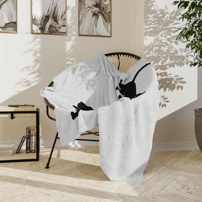 Basset Silhouette Velveteen Microfiber Blanket