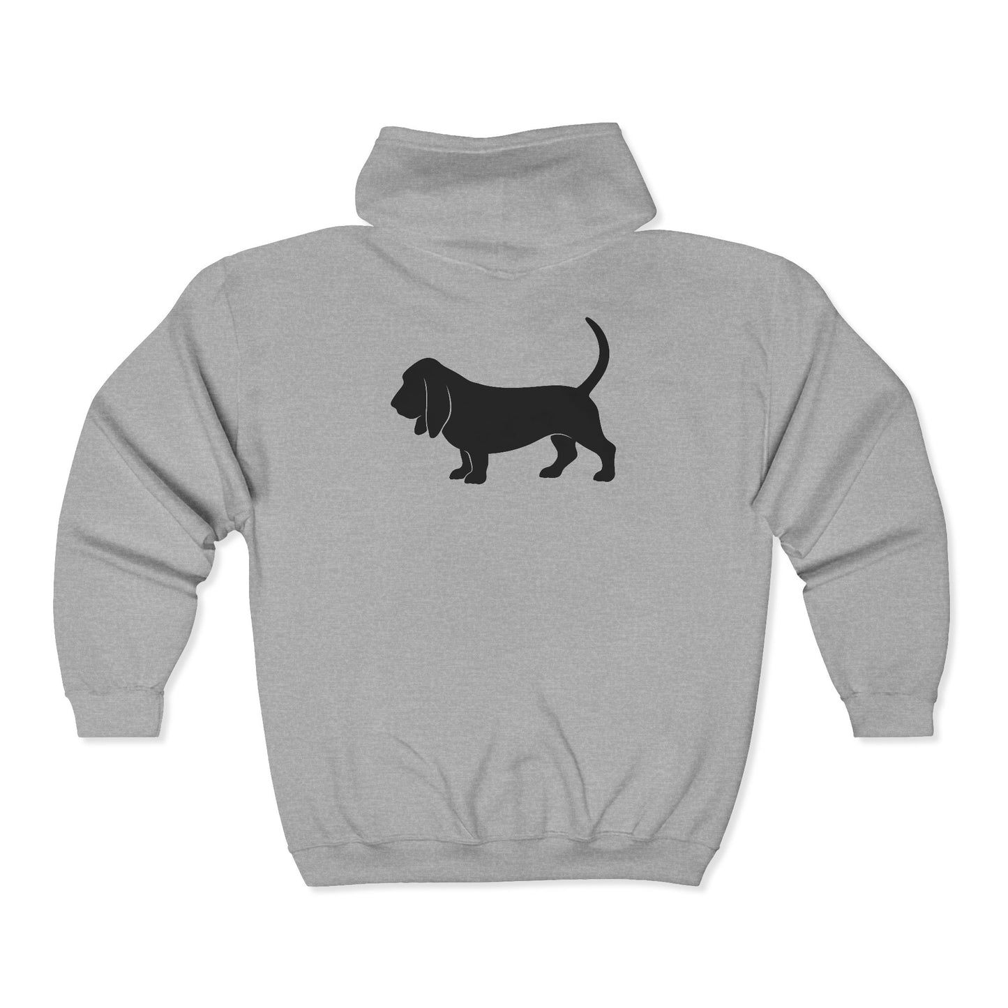 Basset Silhouette Unisex Full Zip Hoodie