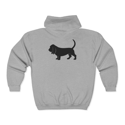 Basset Silhouette Unisex Full Zip Hoodie