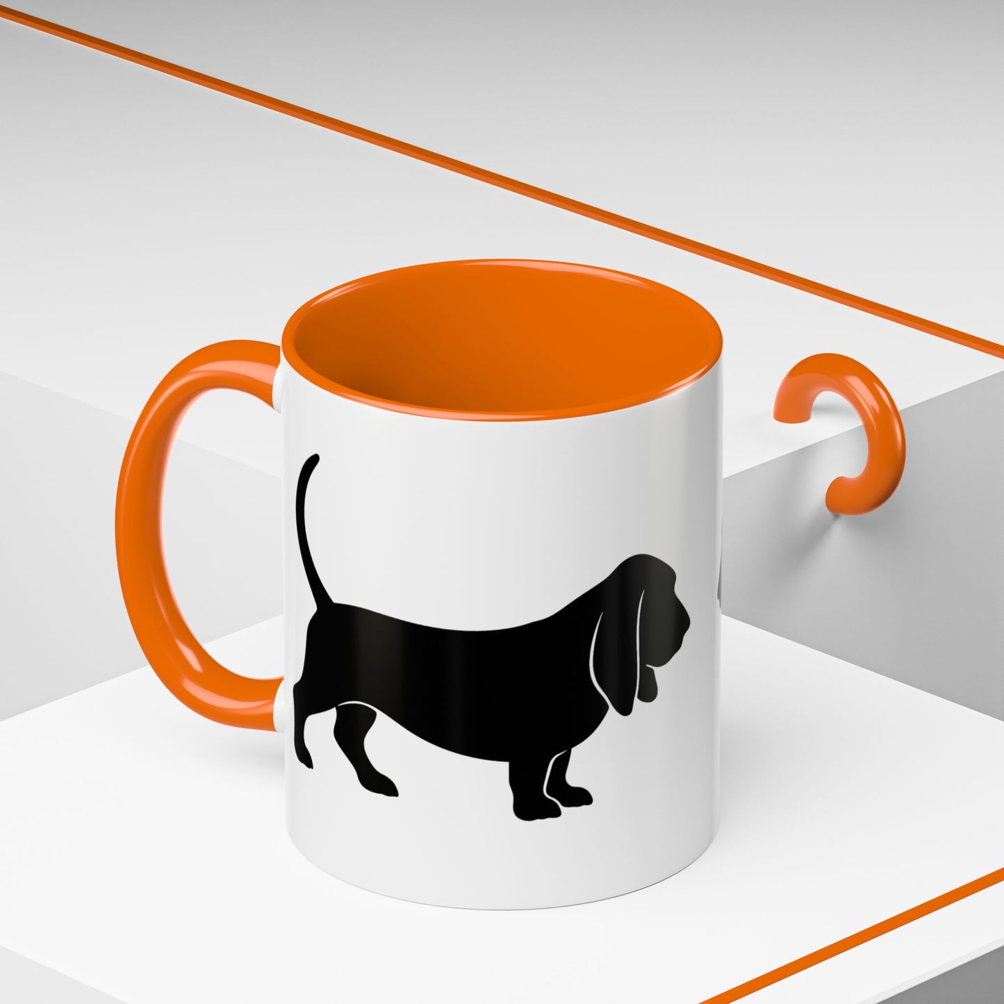Basset Silhouette 2-Tone Coffee Mug