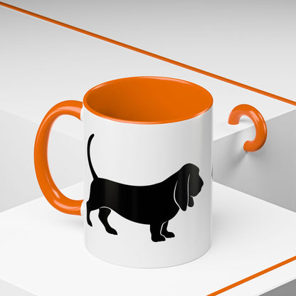 Basset Silhouette 2-Tone Coffee Mug