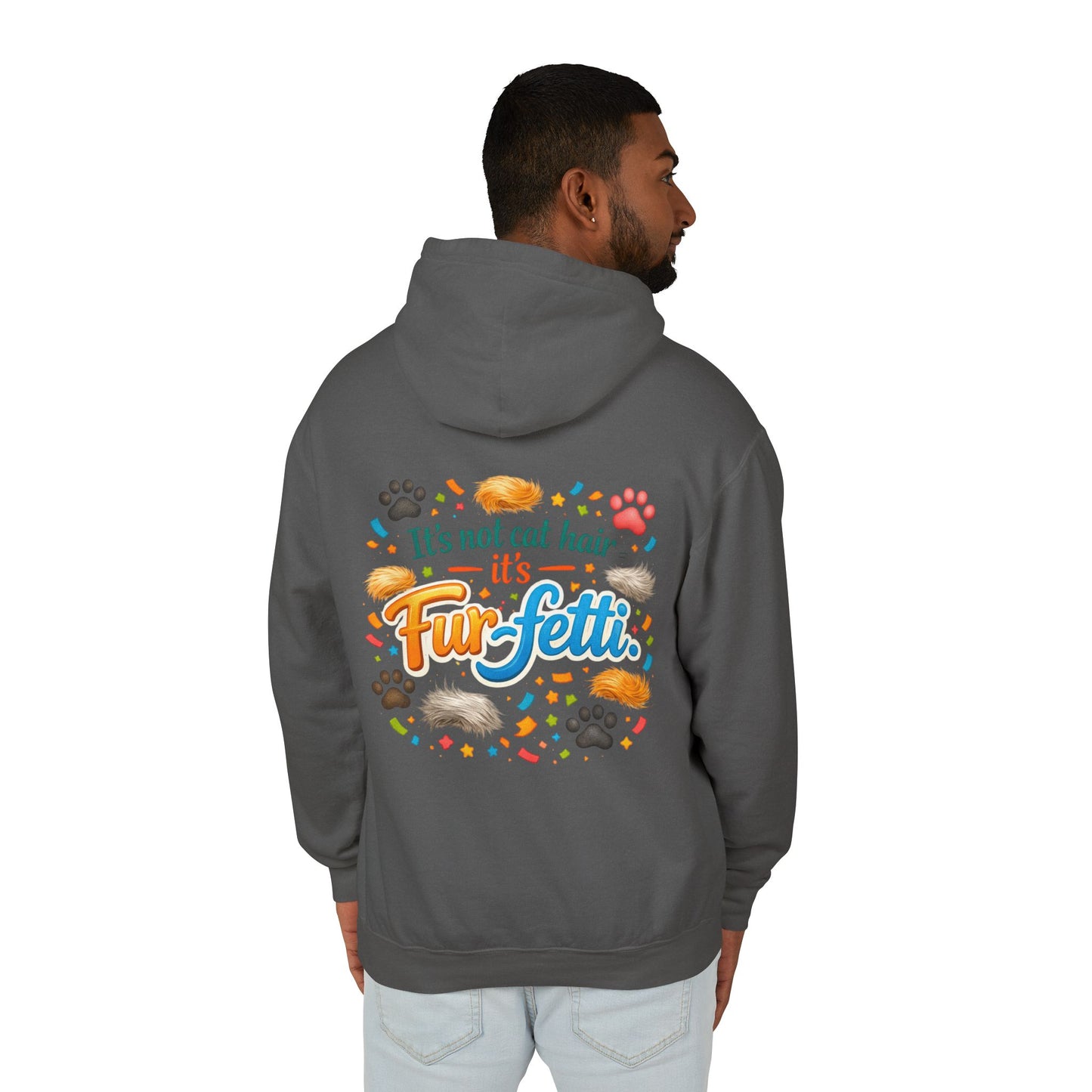 Fur-Fetti Cat Unisex Lightweight Hoodie