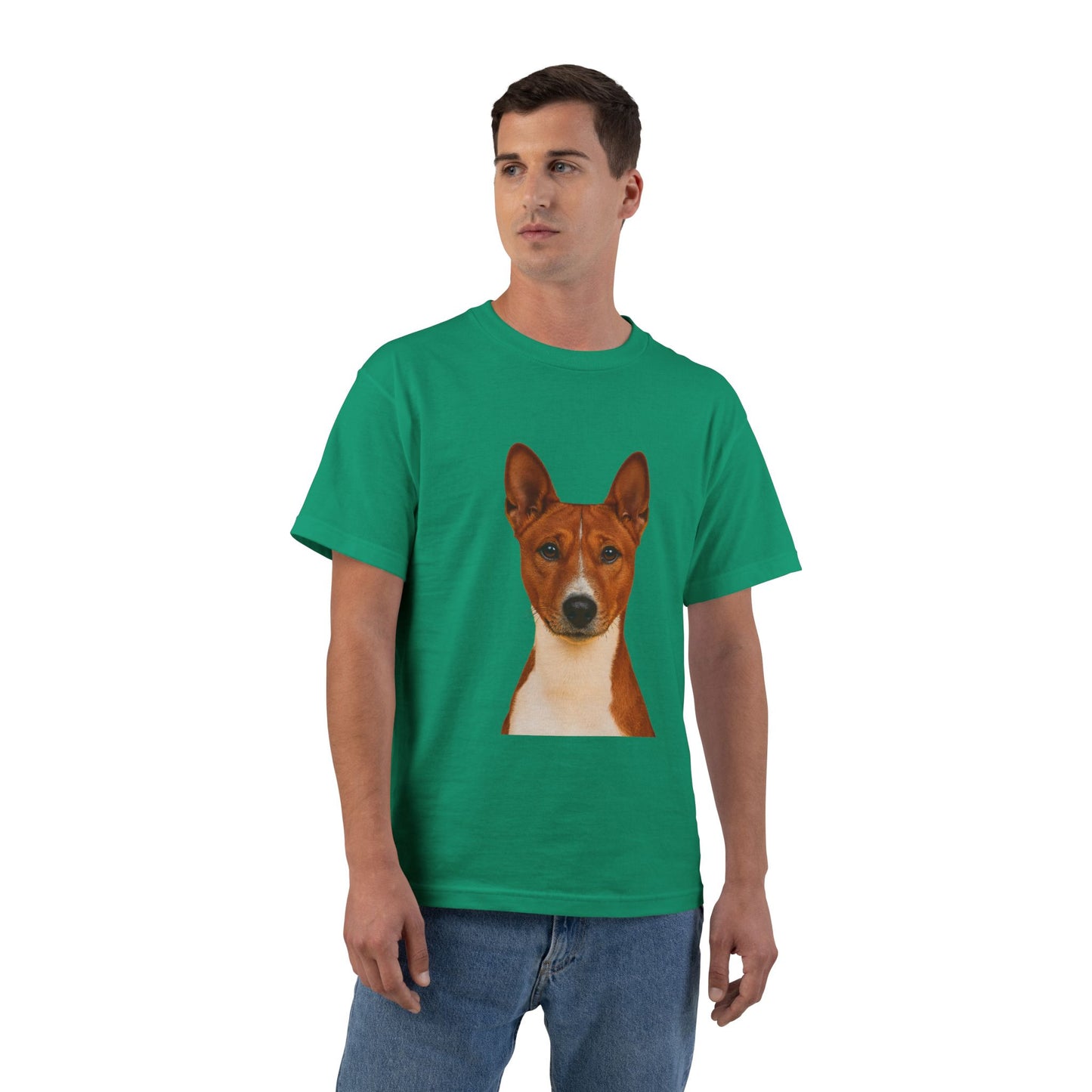 Basenji Head Men's Short-Sleeve Crewneck Tee