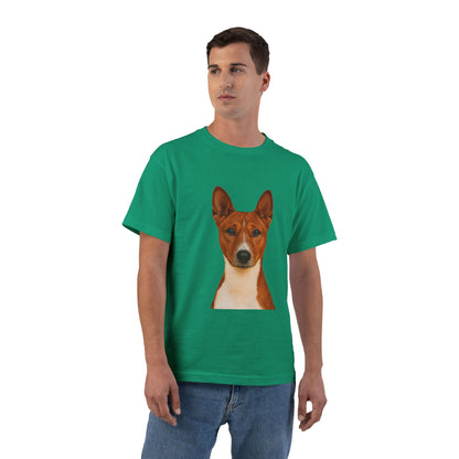 Basenji Head Men's Short-Sleeve Crewneck Tee