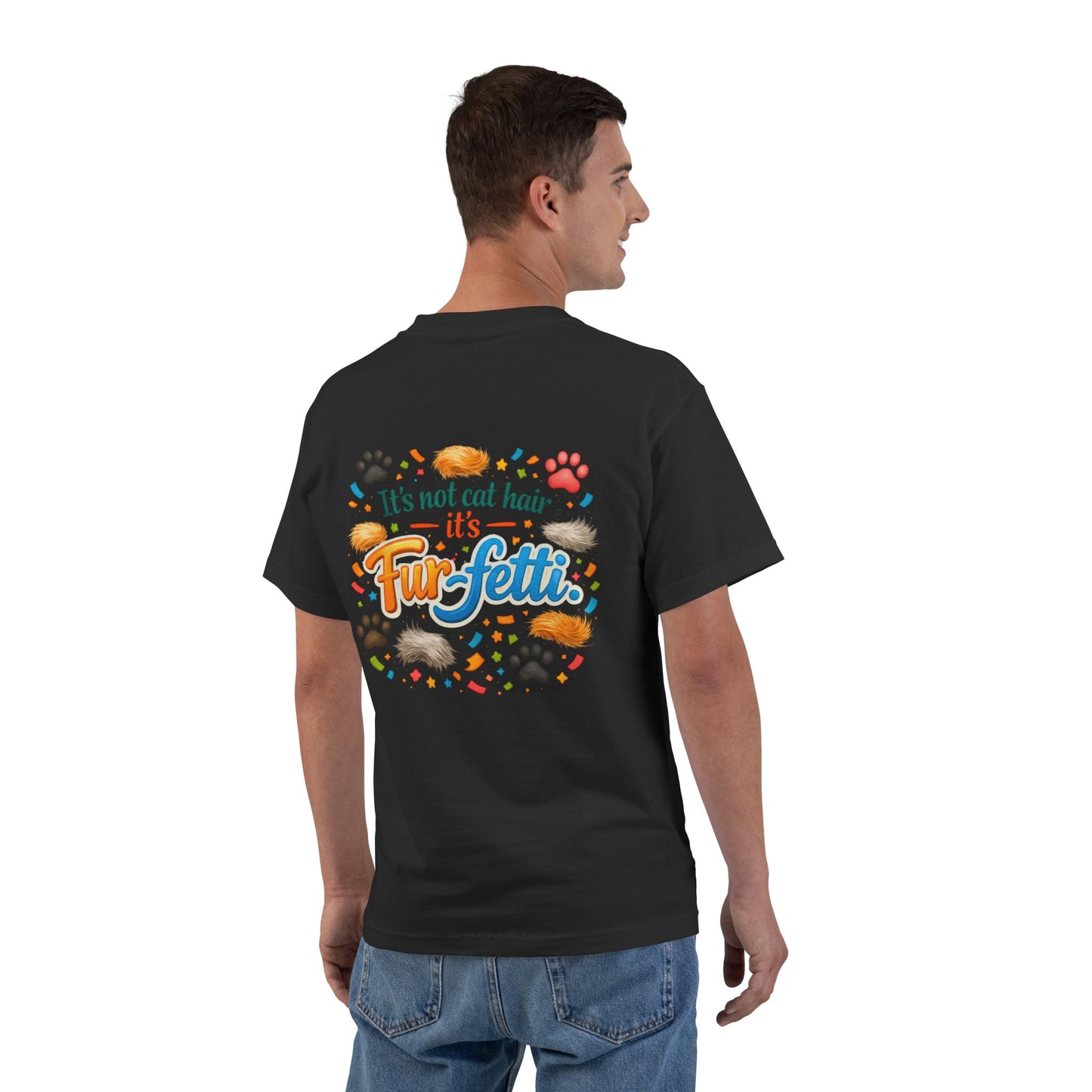 Fur-Fetti Cat Men's Short-Sleeve Crewneck Tee