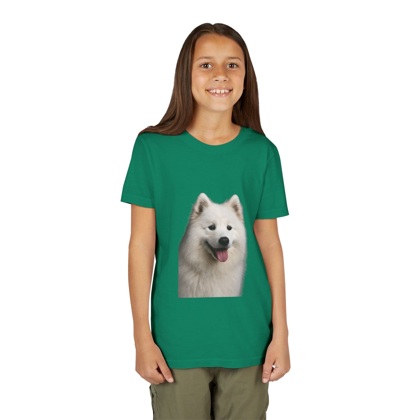 Samoyed Head Youth Unisex Short Sleeve Crewneck Tee