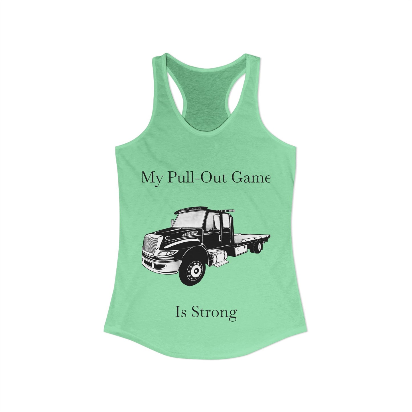 Pull Out Flatbed Tow Truck Women's Racerback Tank