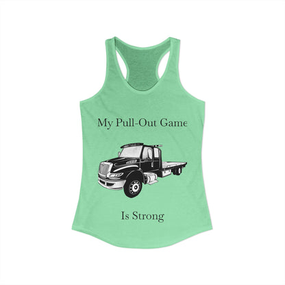 Pull Out Flatbed Tow Truck Women's Racerback Tank