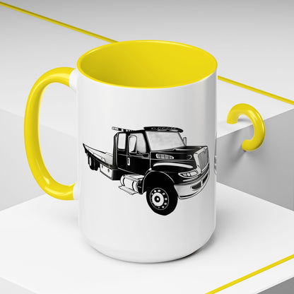 Flatbed Tow Truck 2-Tone Coffee Mug