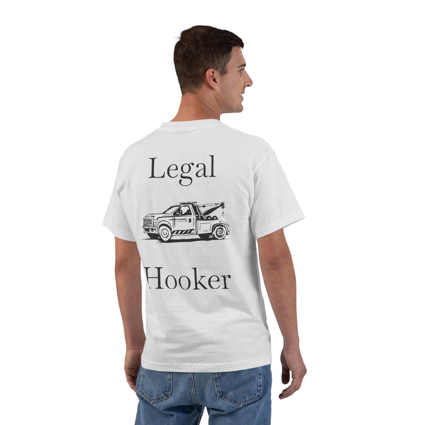 Legal H**ker Wheel Lift Tow Truck Men's Short-Sleeve Crewneck Tee