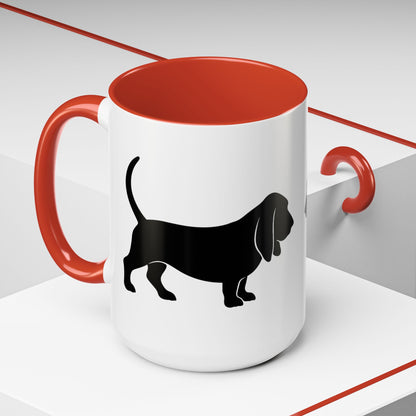 Basset Silhouette 2-Tone Coffee Mug
