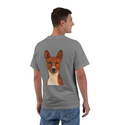 Basenji Head Men's Short-Sleeve Crewneck Tee