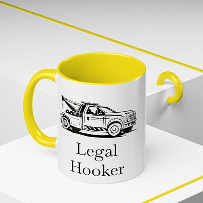 Legal H**ker Wheel Lift Tow Truck 2-Tone Coffee Mug