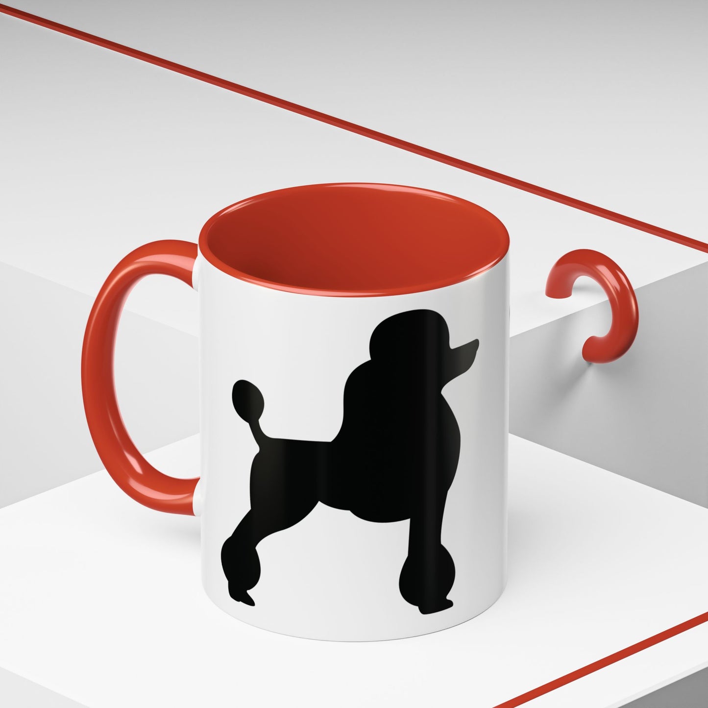 Poodle Silhouette 2-Tone Coffee Mug