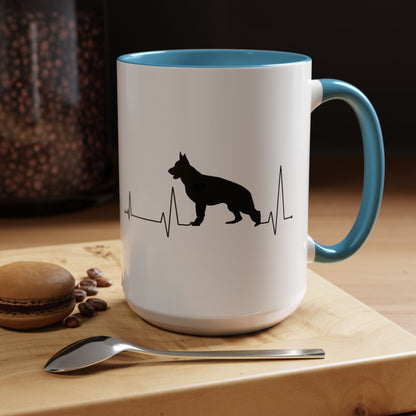 My Heart Beats For German Shepherds 2-Tone Coffee Mug