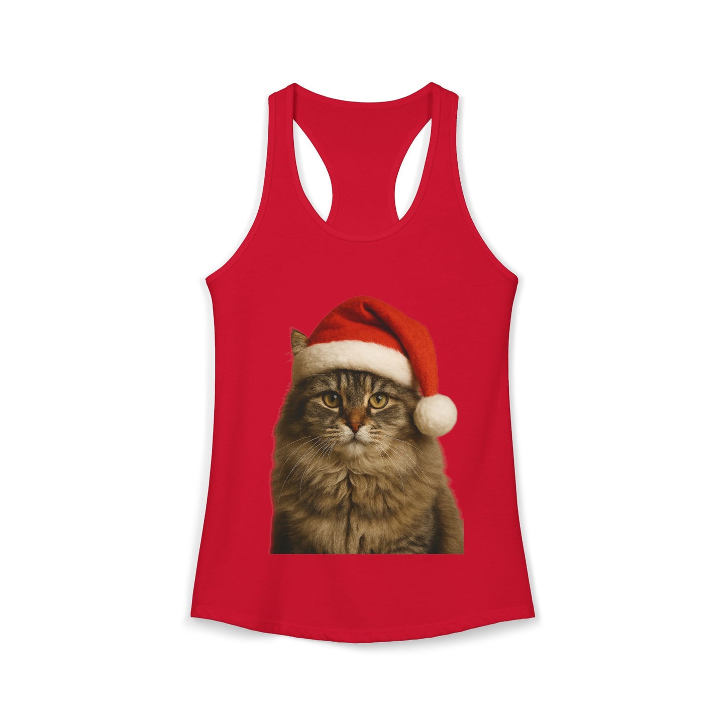 Santa Paws Cat Women's Racerback Tank