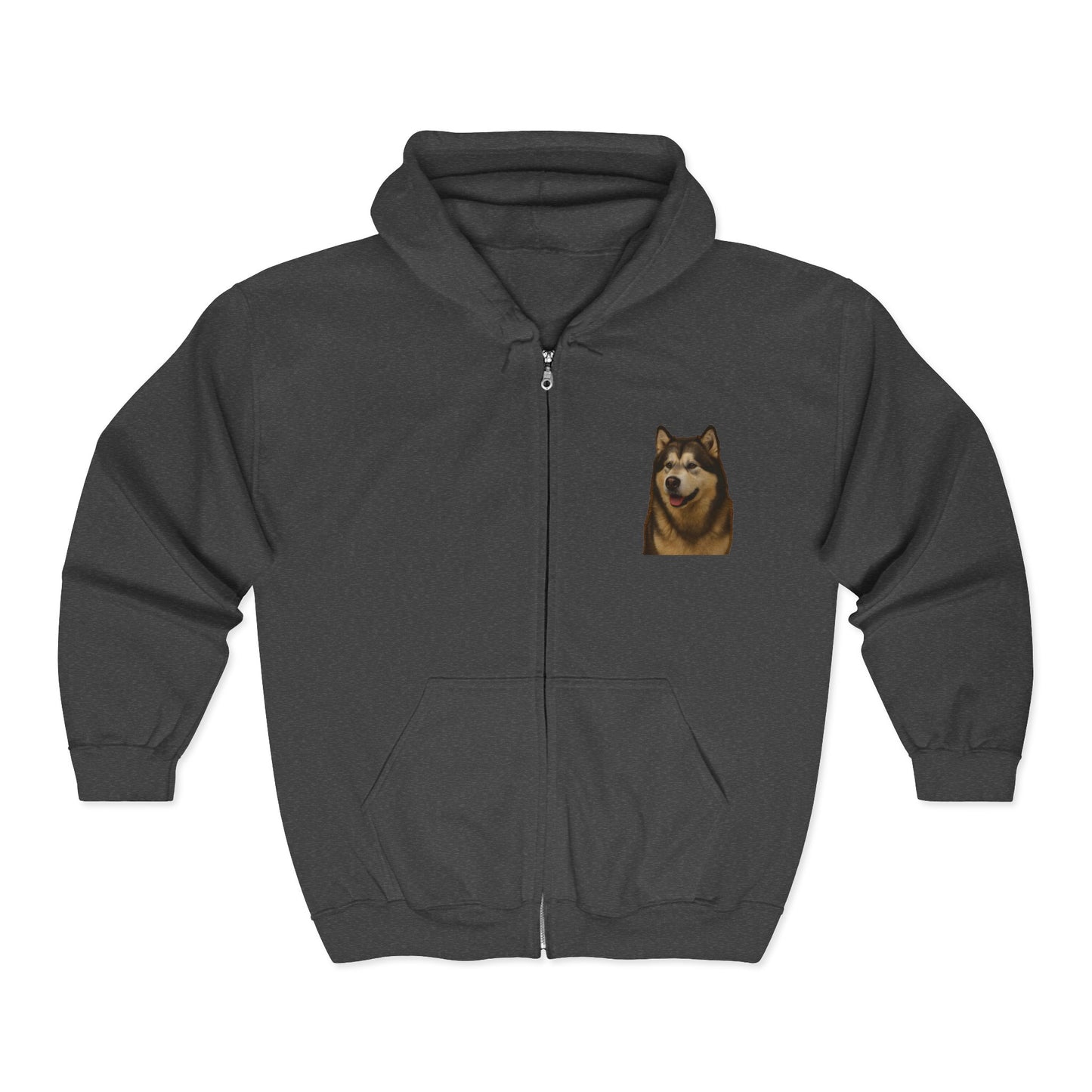Malamute Head Unisex Full Zip Hoodie