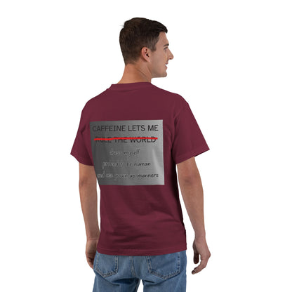 Caffeine Lets Me Men's Short-Sleeve Crewneck Tee