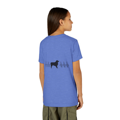 My Heart Beats For Aussies Youth Unisex Short Sleeve Crewneck Tee
