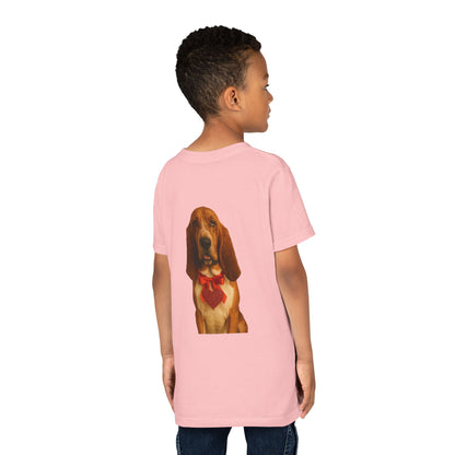 Cupid's Companion Basset Youth Unisex Short Sleeve Crewneck Tee