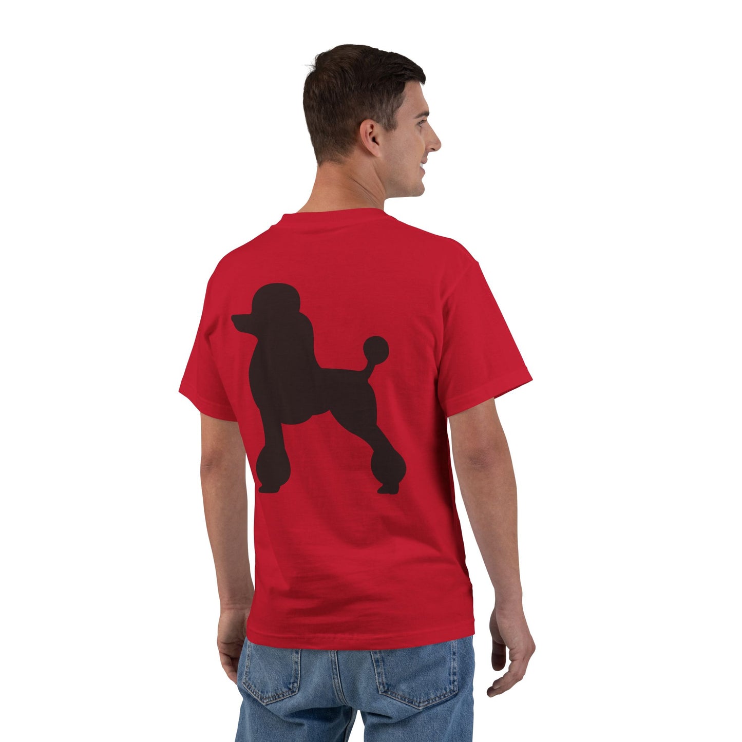 Poodle Silhouette Men's Short-Sleeve Crewneck Tee