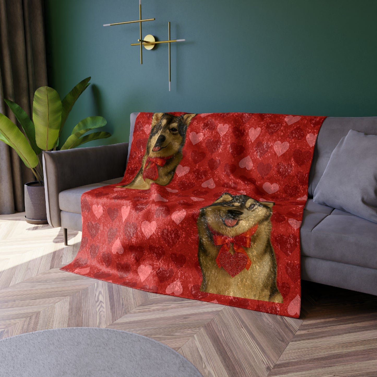 Cupid's Companion Malamute Crushed Velvet Blanket