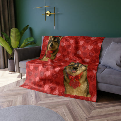Cupid's Companion Malamute Crushed Velvet Blanket
