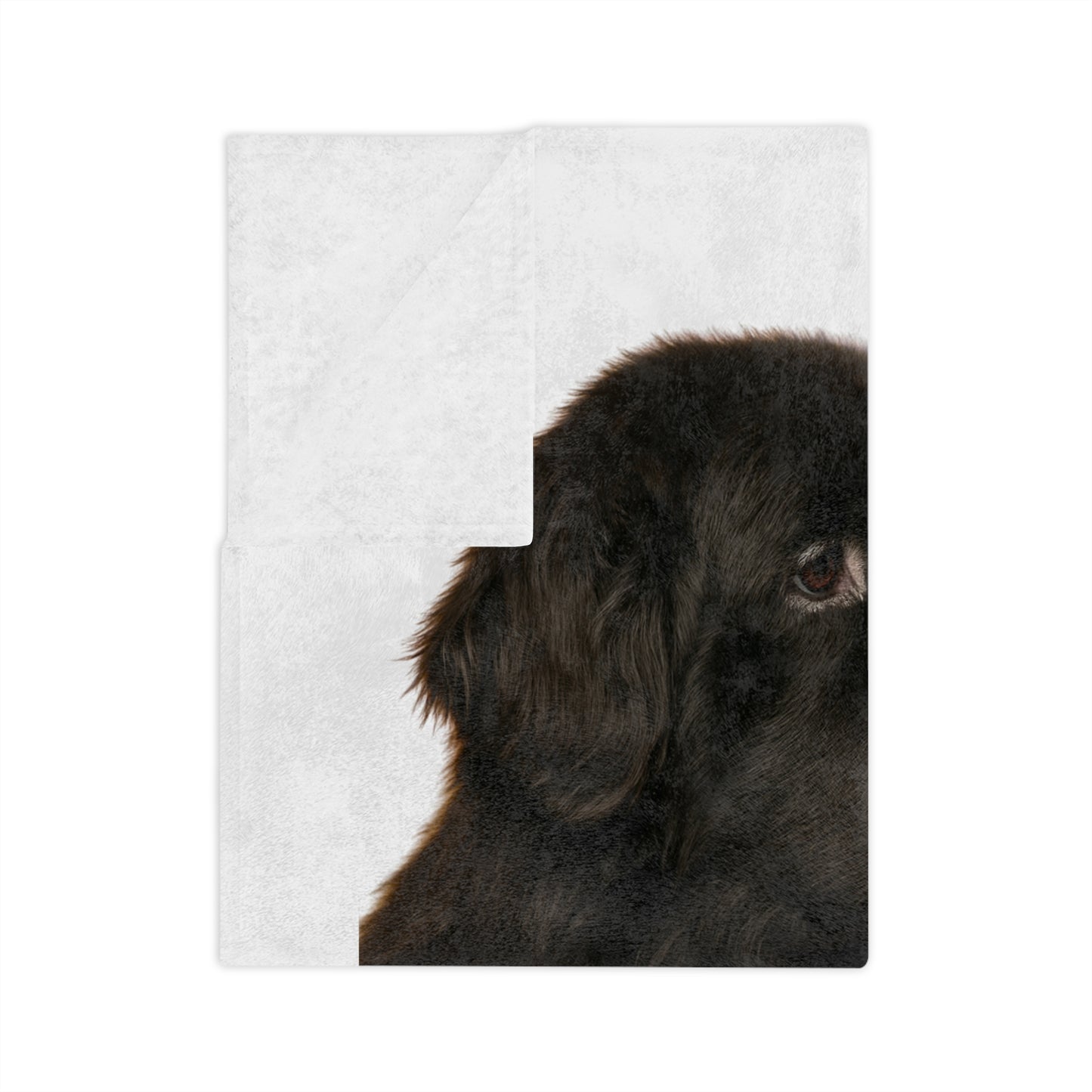 Newfie Head Velveteen Microfiber Blanket