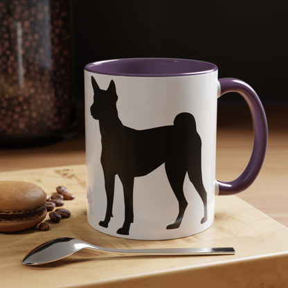 Basenji Silhouette 2-Tone Coffee Mug