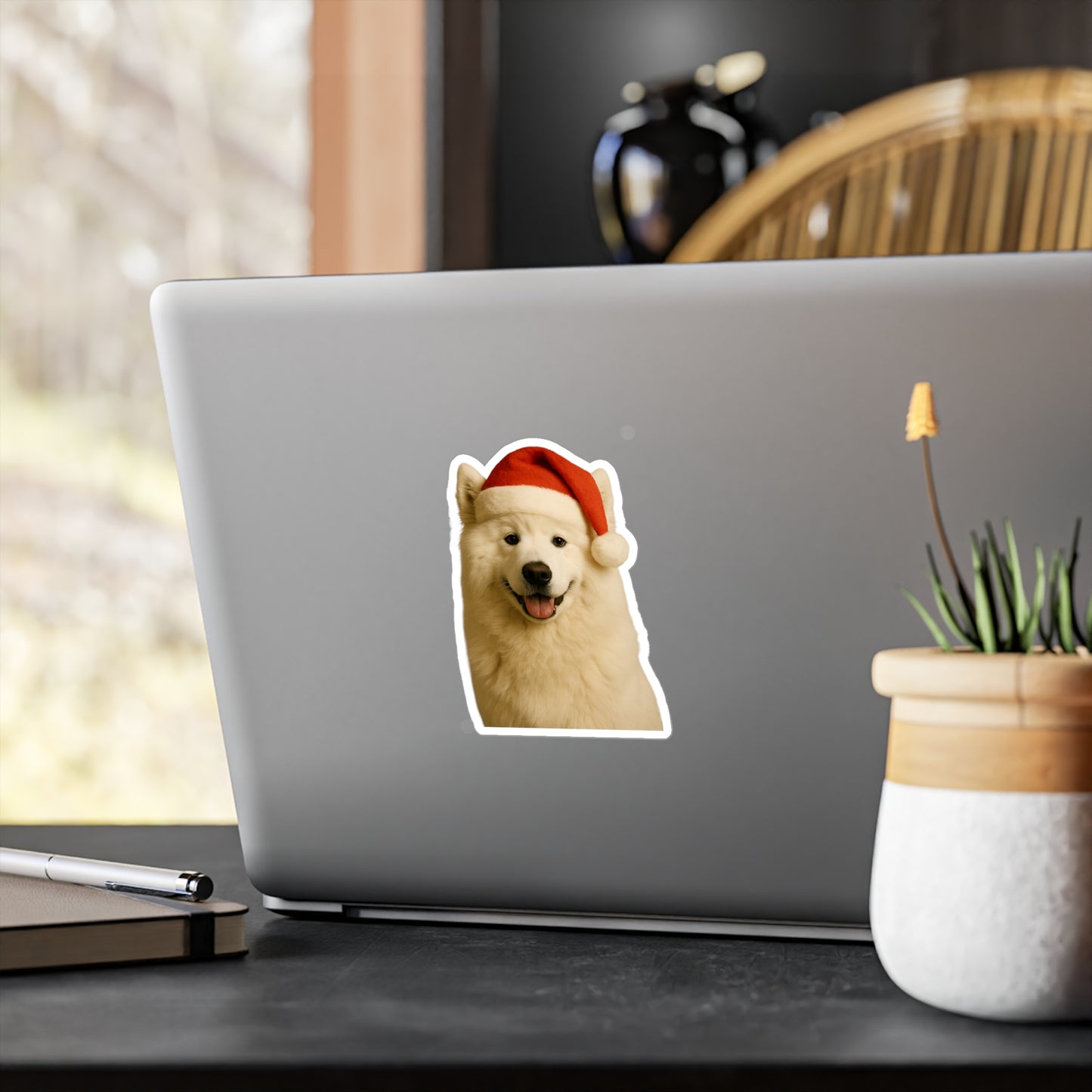 Santa Paws Samoyed Vinyl Decal