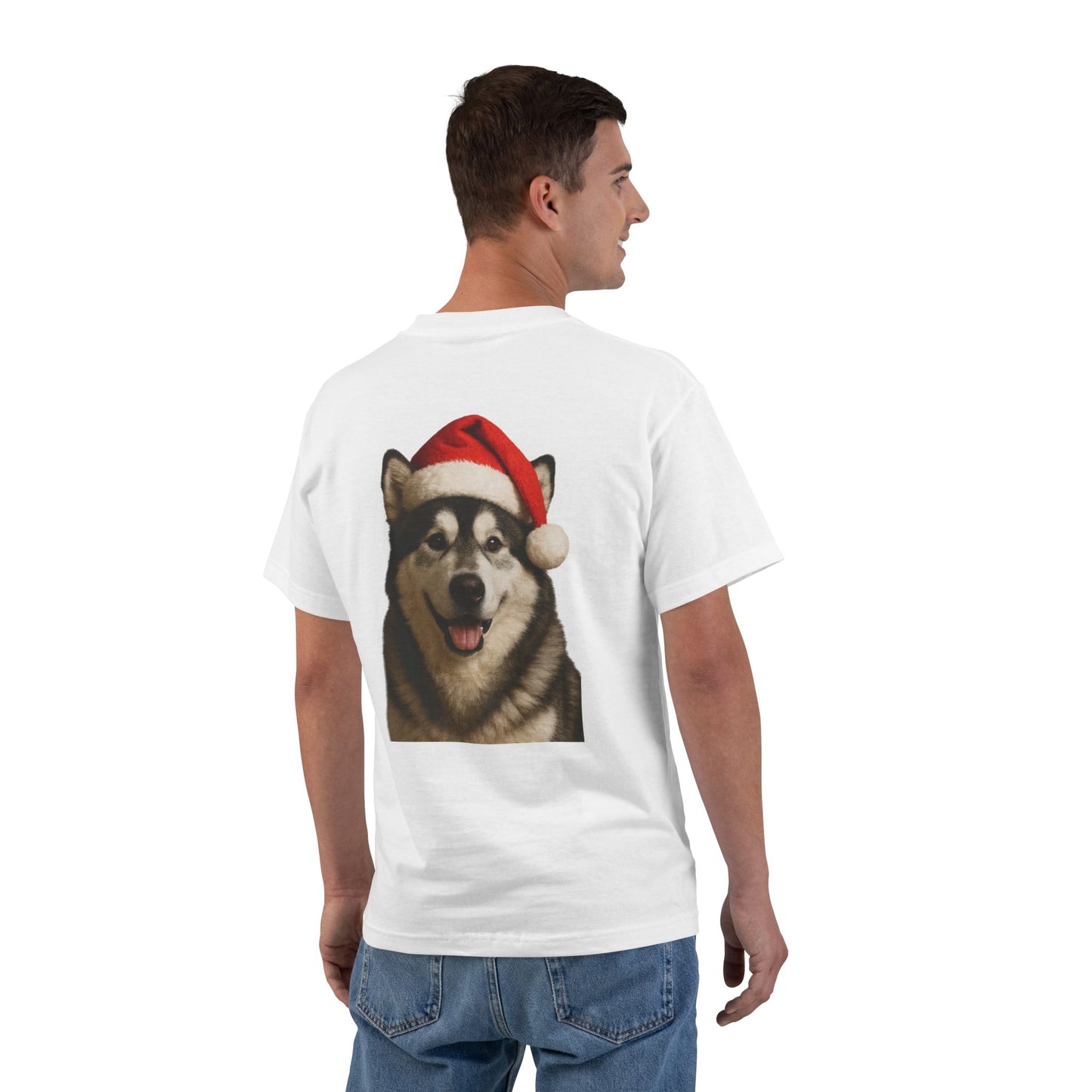 Santa Paws Malamute Men's Short-Sleeve Crewneck Tee