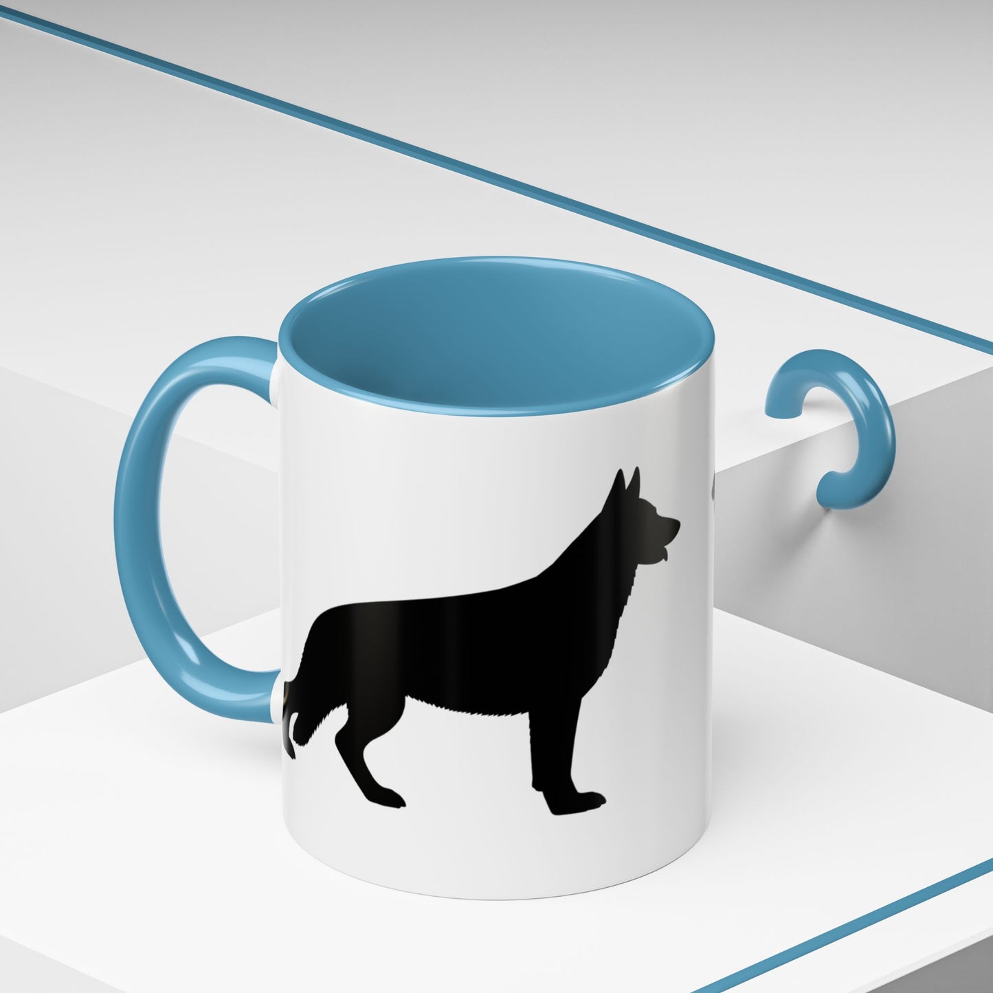 German Shepherd Silhouette 2-Tone Coffee Mug
