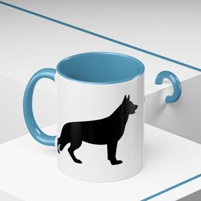 German Shepherd Silhouette 2-Tone Coffee Mug