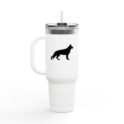 German Shepherd Silhouette Insulated Travel Mug
