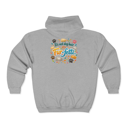 Fur-Fetti Dog Unisex Full Zip Hoodie