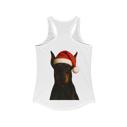 Santa Paws Doberman Women's Racerback Tank